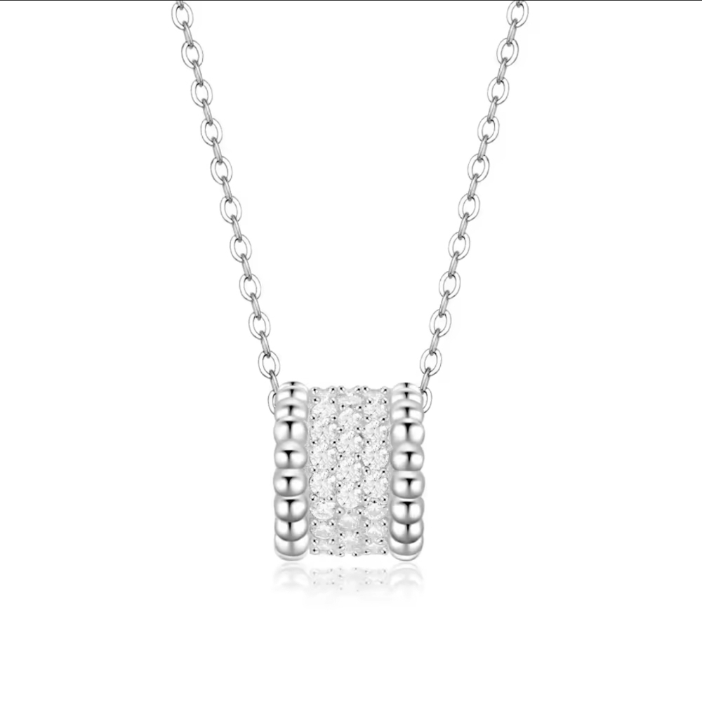 Sterling silver diamond necklace - Picture 2 of 9